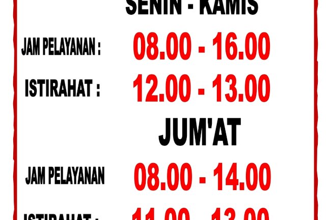 INFORMASI JAM PELAYANAN